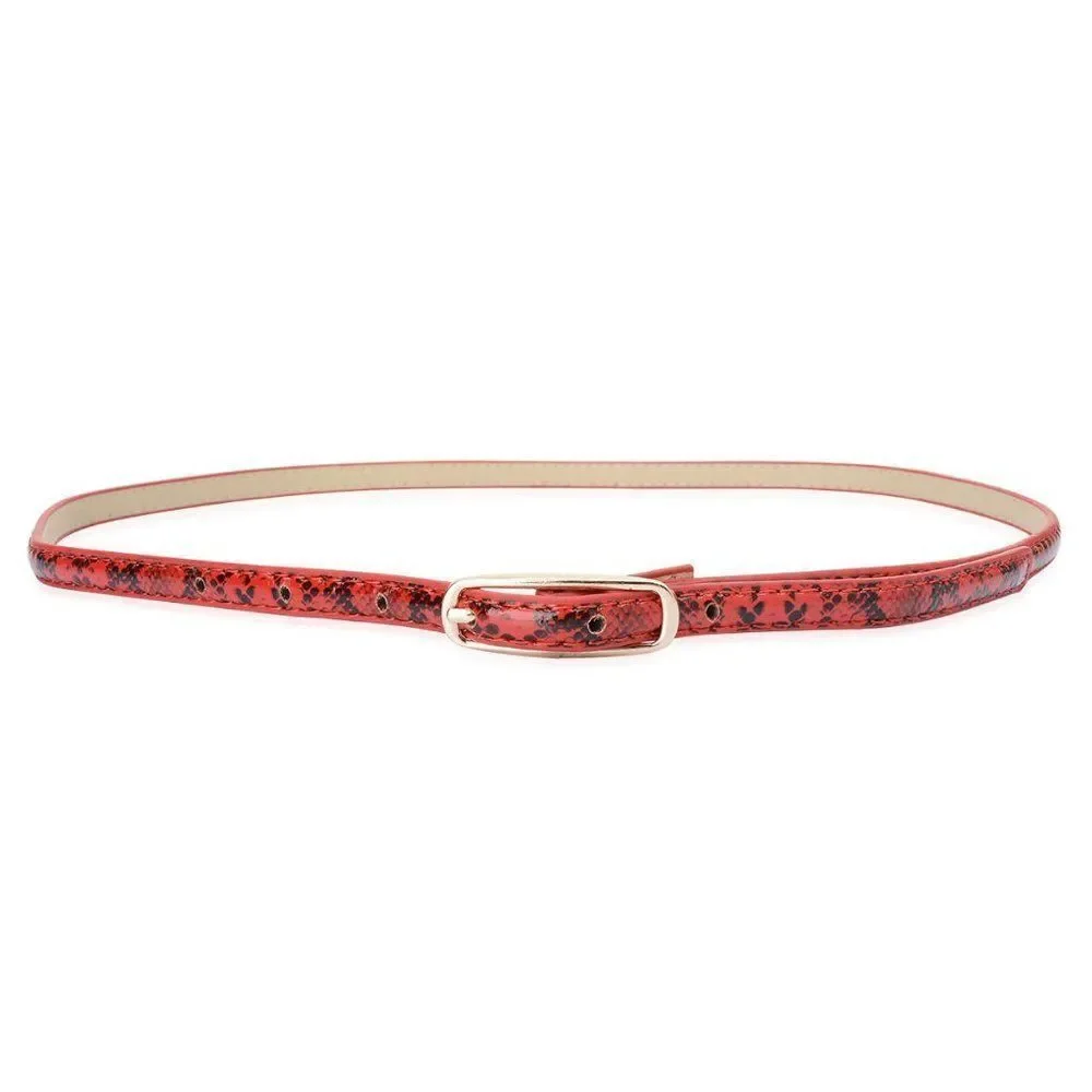 4 for $20 J Francis Leather Belt with Rosetone Buckle Red